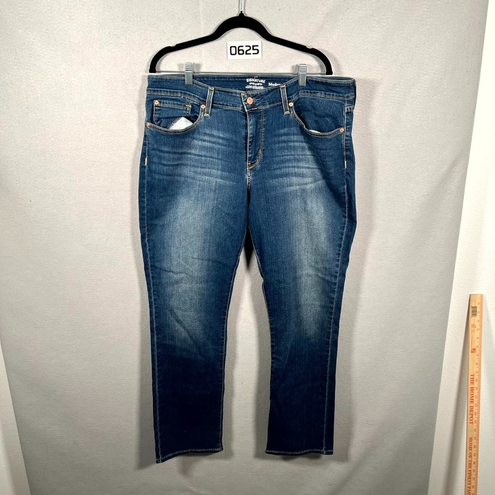 Levi's Signature Modern Straight Jeans Mens 38‎ Blue Denim Cotton Straight Leg